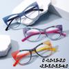 Unisex Fashion High Definition Anti-Blue Light Cat Eye Reading Glasses Trendy Colorblocking Framed Distant Vision Glasses To+4.0