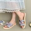 Slippers women's summer fashion versatile bow one-word outdoor non-slip beach sandals