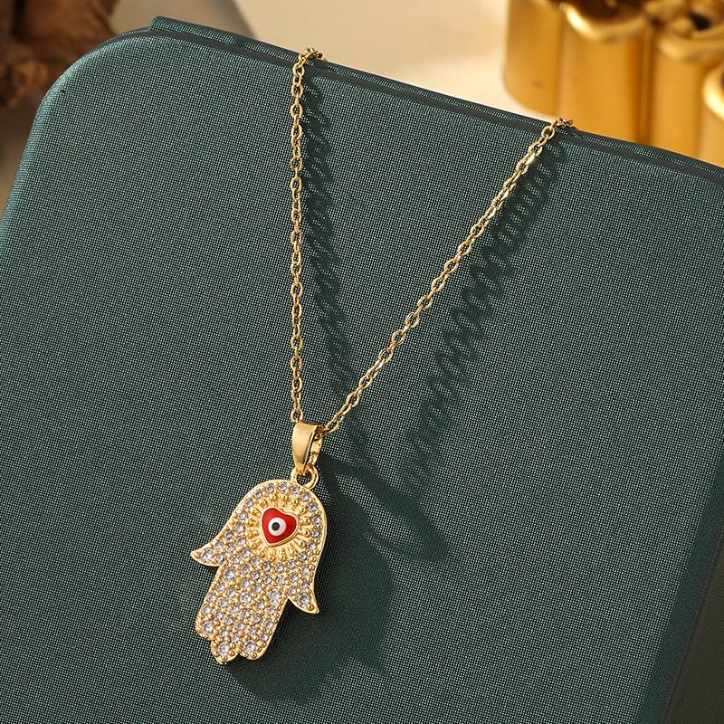 Beliebte Halskette mit blauem bösen Blick aus Titanstahl für Damen – Vielseitiger und personalisierter Schlüsselbeinkettenschmuck