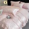 Seidiges Tencel Jacquard Bettbezug-Set - Luxuriöse Sommerbettwäsche mit Schleifendesign