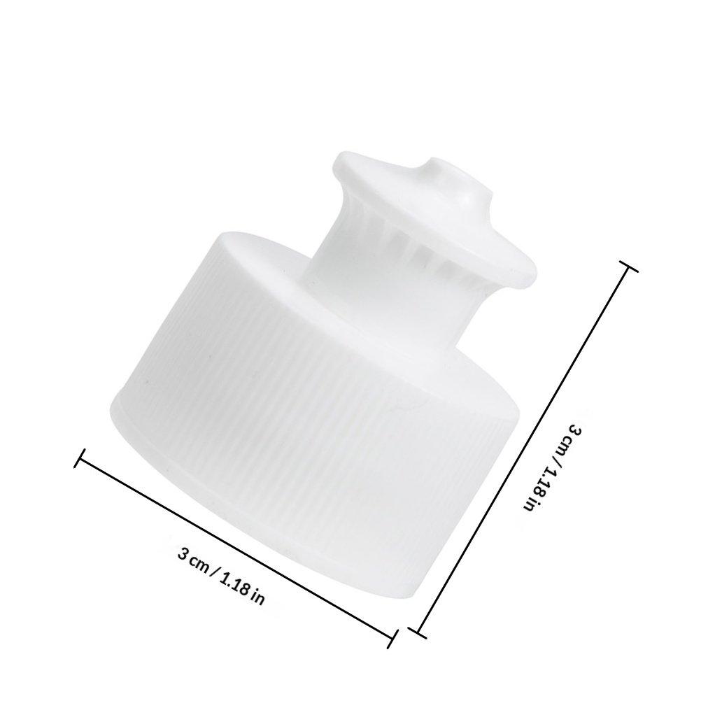 

30Pcs Sports Water Bottle Caps Leak Proof Replacement Push Button Caps Portable Reusable Bottle Tops for Outdoors белый