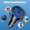 5 In1 250W Car Charging Five-hole Simultaneous Charging Adapter Type-C Car Charger with Digital Display PD QC3.0 Phone Charger