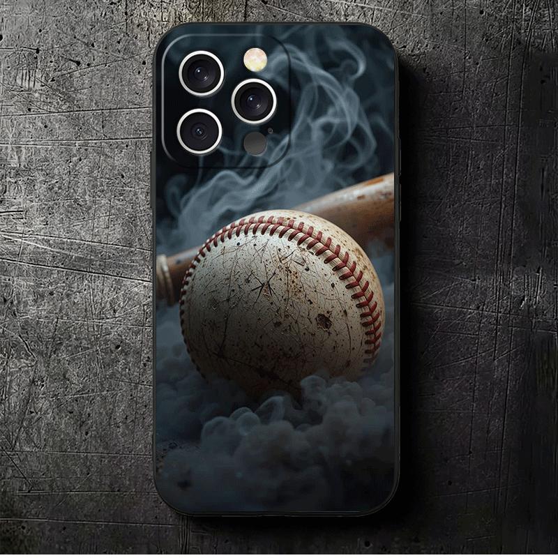 

Baseball Sport Soft Phone Case for iPhone 16 16E 17 Air 15 Pro Max 14 Plus 13 Mini 11 12 7 Black Cover Back Shell iPhone 16 Plus