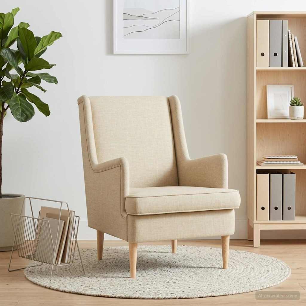 Cream Fabric Armchair