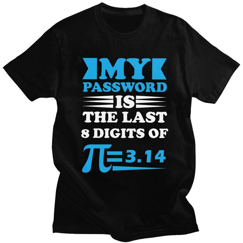 

Custom Mens My Password Is The Last 8 Digits Of Pi T Shirts Short Sleeve Cotton T-shirt Casual Math Teacher Gift Tees Clothin... S разноцветный