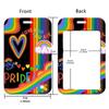 Herzform Aufdruck Regenbogen Lanyard Kartenhalter DIY Vielseitiger Ausweishalter Tragbare ID-Kartenhülle Busticket Halter Tragbar