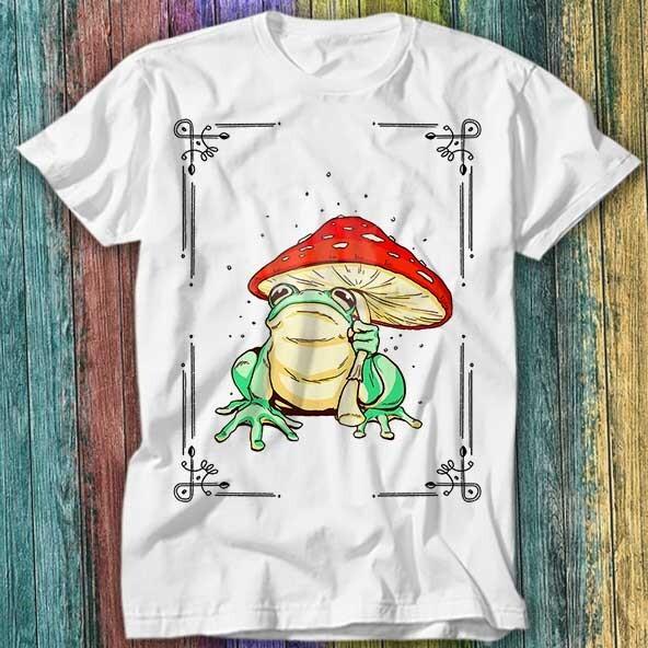 

Frog Star With A Magic Mushroom Umbrella T Shirt Top Tee 223 4XL