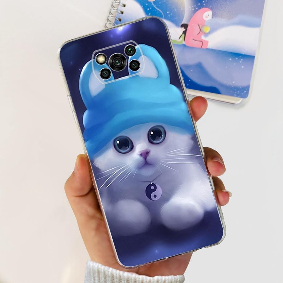 For Xiaomi Poco X3 Pro PocoX3 Case Soft Silicone Clear TPU Capa Fashion Latter Cartoon Cute Pattern For Xiomi Poco X3Pro x 3 Bag
