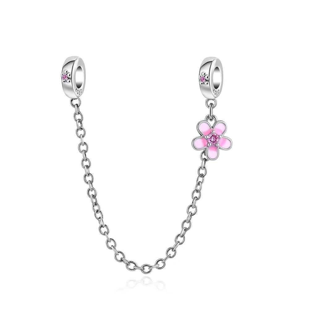 925 Silver Star Moon Crown Pendant DIY Bracelet Spacer Bead Women Jewelry Safety Chain New