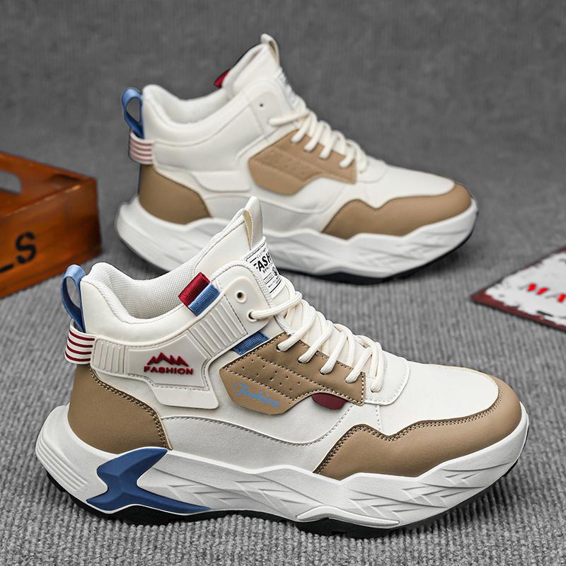 Ins Dad Shoes Student Campus Running Men's Shoes Autumn and Winter Korean Version of Trendy Youth High-top Casual Sports Shoes