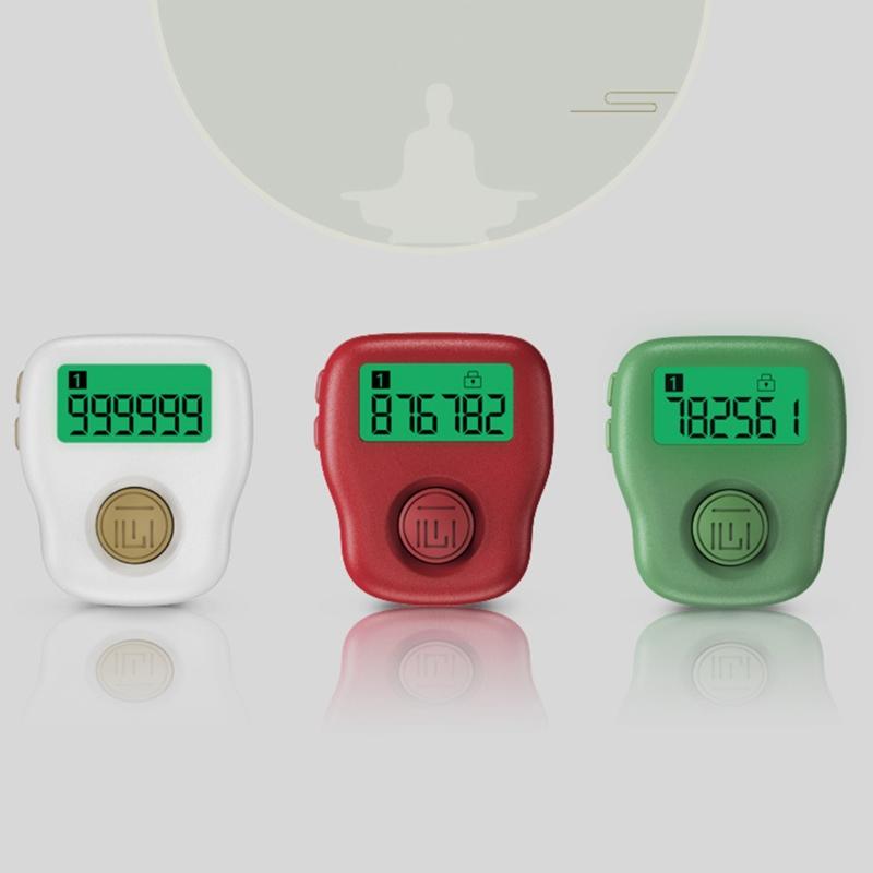 Silent Finger Counter 6 Channels Digital Tasbih Tally Clicker with LED for Prayer Knitting Sports Gift Rechargeable