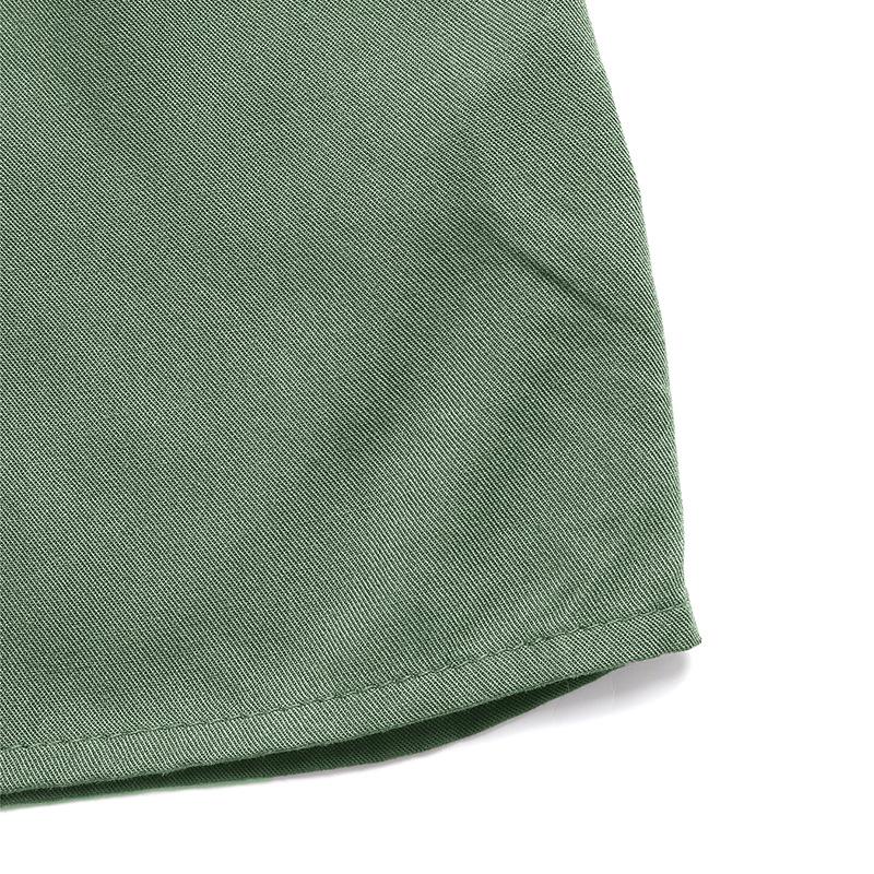 VEZFAA Women's Fashion Summer Spring Solid Color Print Short Sleeve V-Neck Loose Waistline Casual Dresses