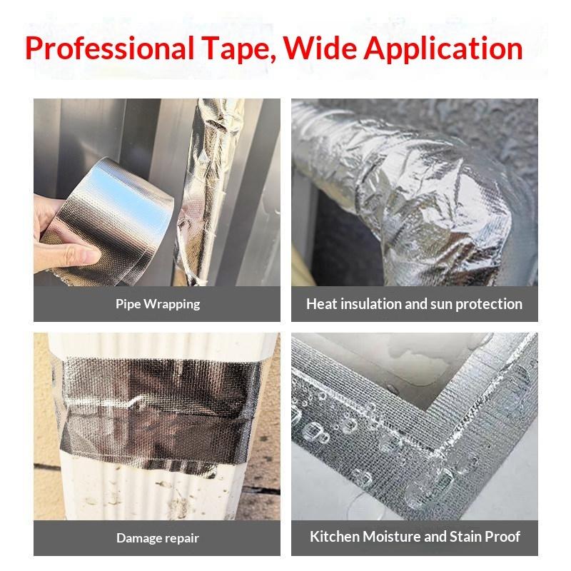 Exhaust Pipe Insulation Tape Exhaust Heat Tape Manifold Downpipe High Temperature Bandage Tape Silver Adhesive Tape