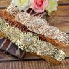 Gold Color Elegent Big Belt For Women Full Crystal Metal Waist Chain Belt Wedding Jewelry