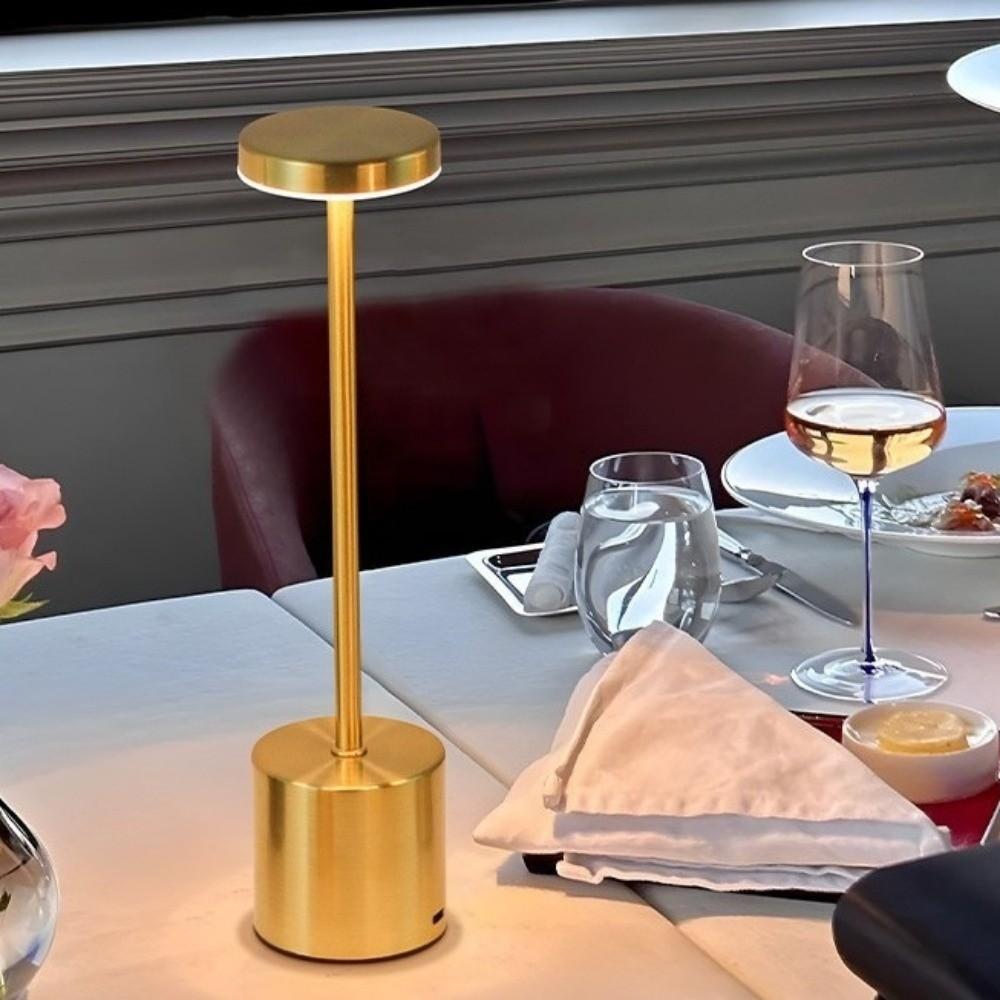 3 Colors LED Table Lamp Adjustable Brightness Modern Design Touch Sensor Lamp Rechargeable I-shaped Design Desktop Night Light