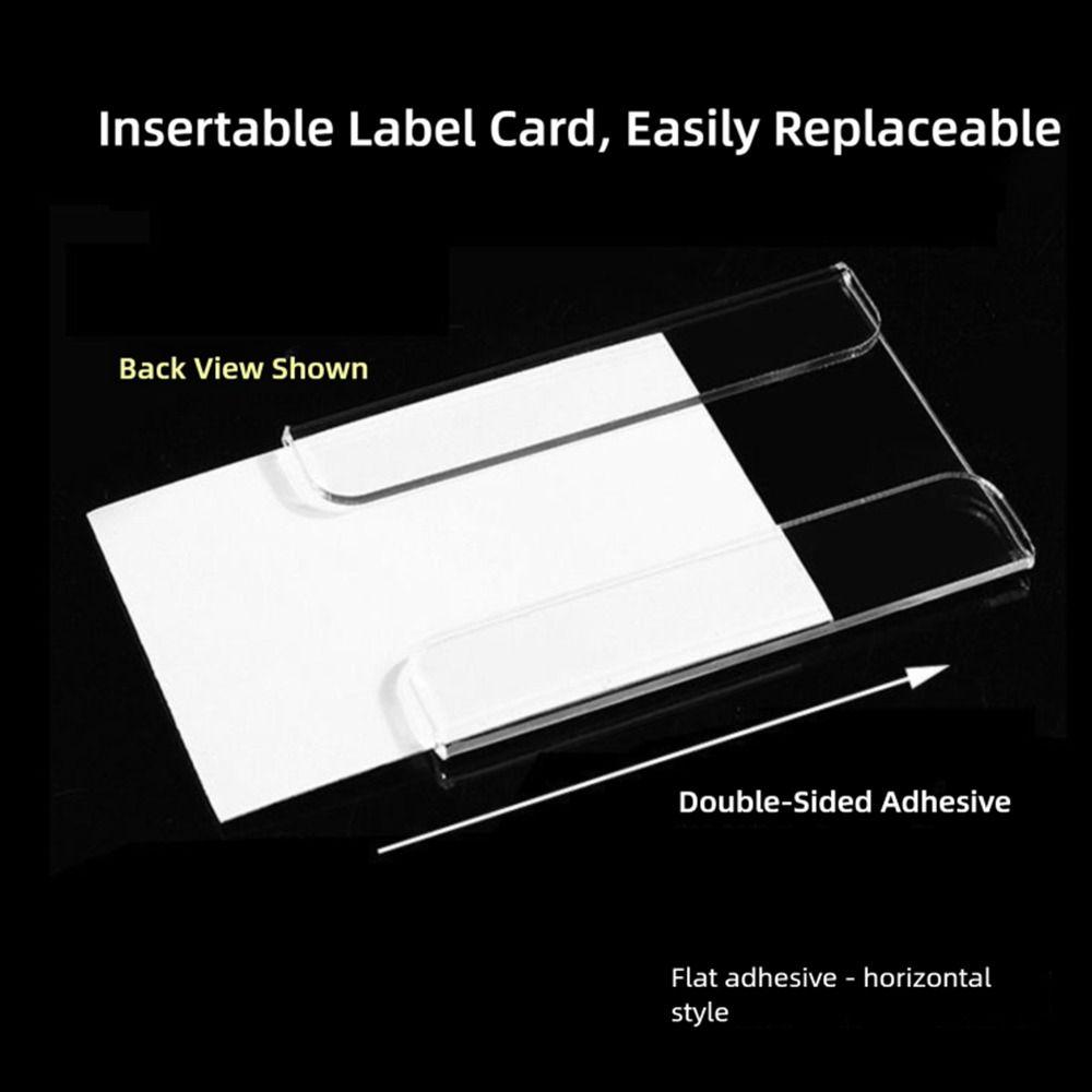 10PCS/Set New Acrylic Price Tag Holder Transparent Self Adhesive Label Sign Shelf Label Display Stand Office Use