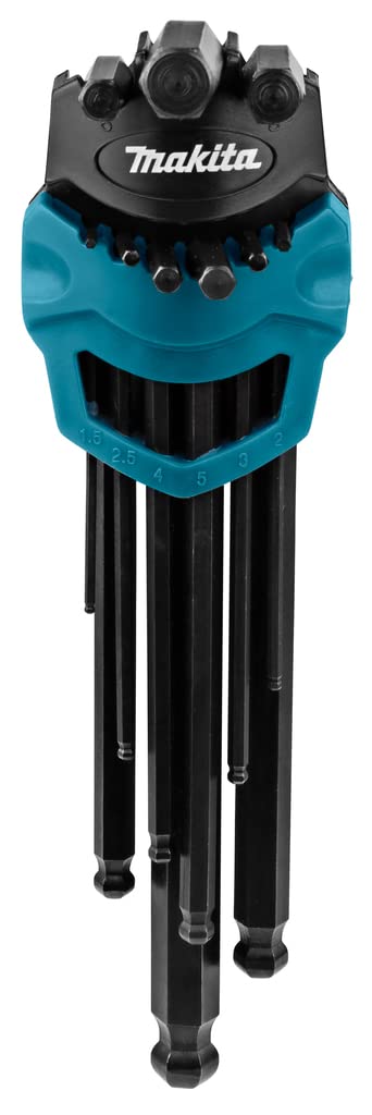 Makita Hex Wrench Set with Ball Point and Hex Keys B-65894 9-Piece L-Shaped [Used]