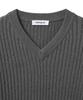 Lougeu Ribbed Slim V-Neck Knit_Gray