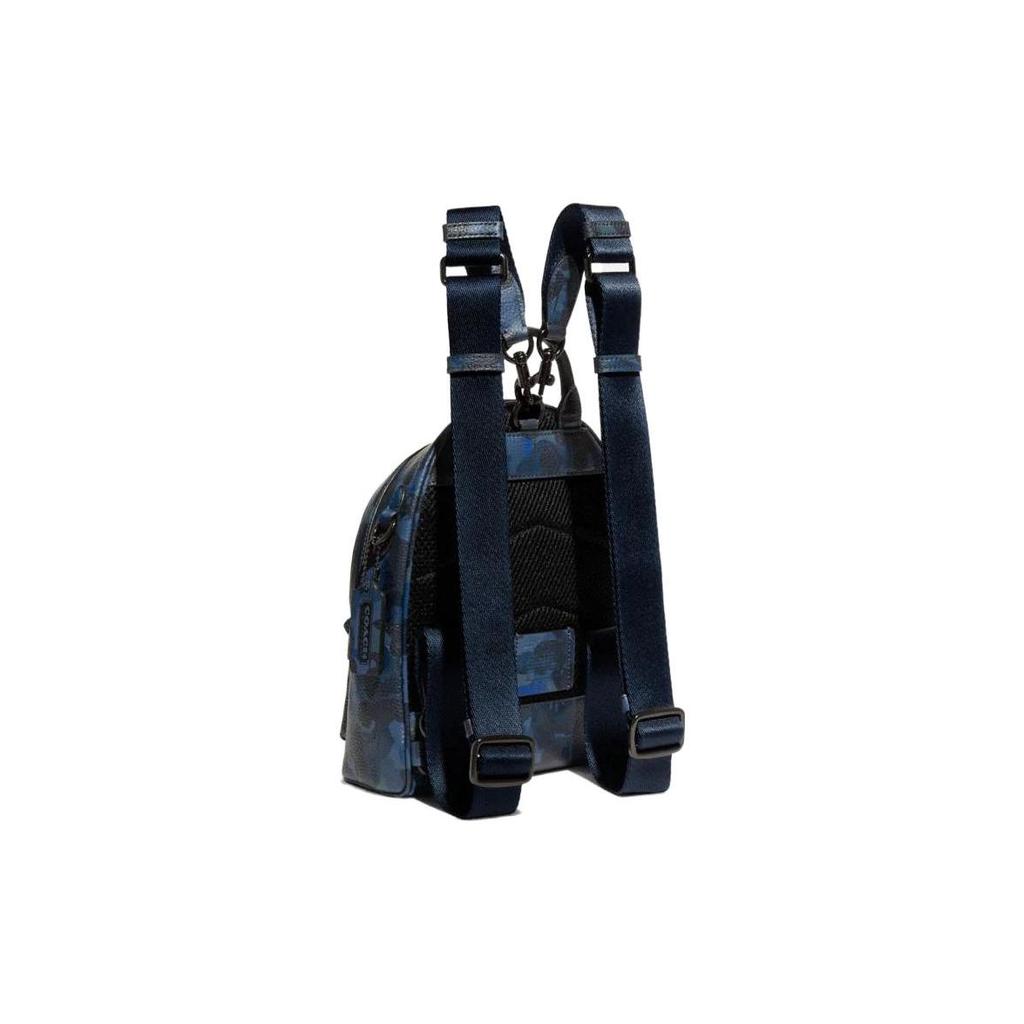 Coach Charter 18 Camouflage Print Backpack With Zipper Closure And Multiple Pockets Women Backpack Blue Navy-Blue CC404-UPW