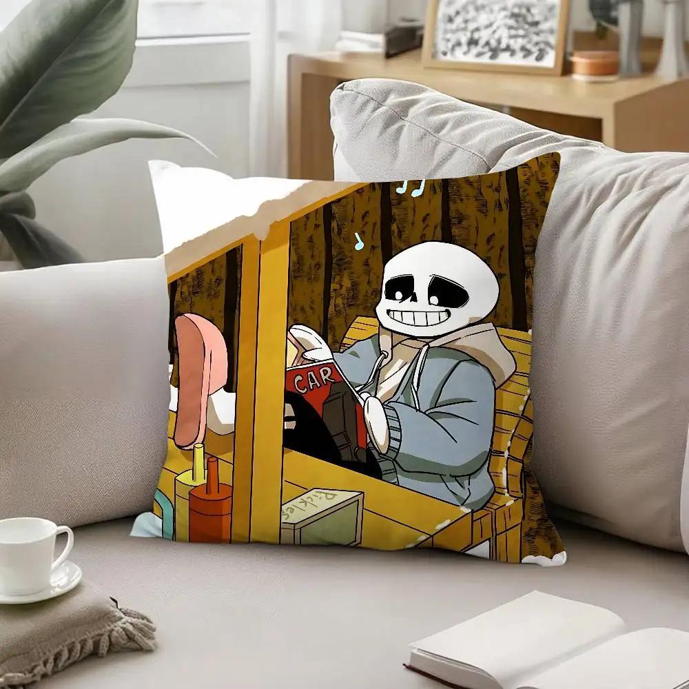 Süße H-Undertale Sans-W Kissenhülle Kissenbezug Weich Süß Dekokissenhülle Für Auto Sofa Kissenbezug Polyester Mit Reißverschluss