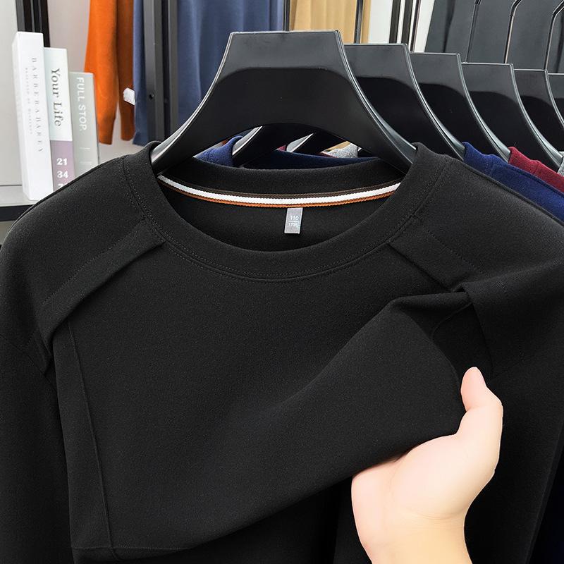 Men s Winter Plus Velvet Round Neck Hoodie Set - Trendy Dad Style, Long Sleeve, Warm, Casual Fashion, Plus Size 4XL