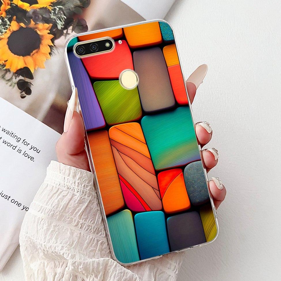 For Huawei Y6 Prime 2018 Case Clear Cute Fashion Flowers Luxury Painted Cover For Huawei Y6Prime 2018 Phone Case ATU-L42 ATU-L31
