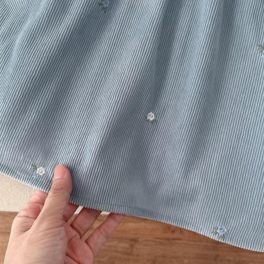 Šaty s výšivkou na límci s dlouhým rukávem a body set v korejském stylu pro holčičky