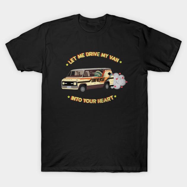 

Men Black Print T-shirt Let Me Drive My Van (Into Your Heart) No-Cut Transfer Paper Print Cotton Tshirt 4XL чорний