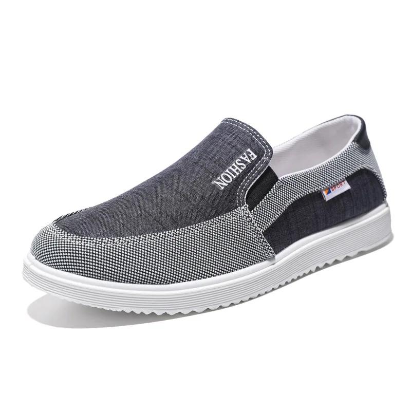 Canvas Shoes Men Breathable Board Shoes for Men One Foot for Work Middle-aged and Elderly Dad Casual Oversized Shoes