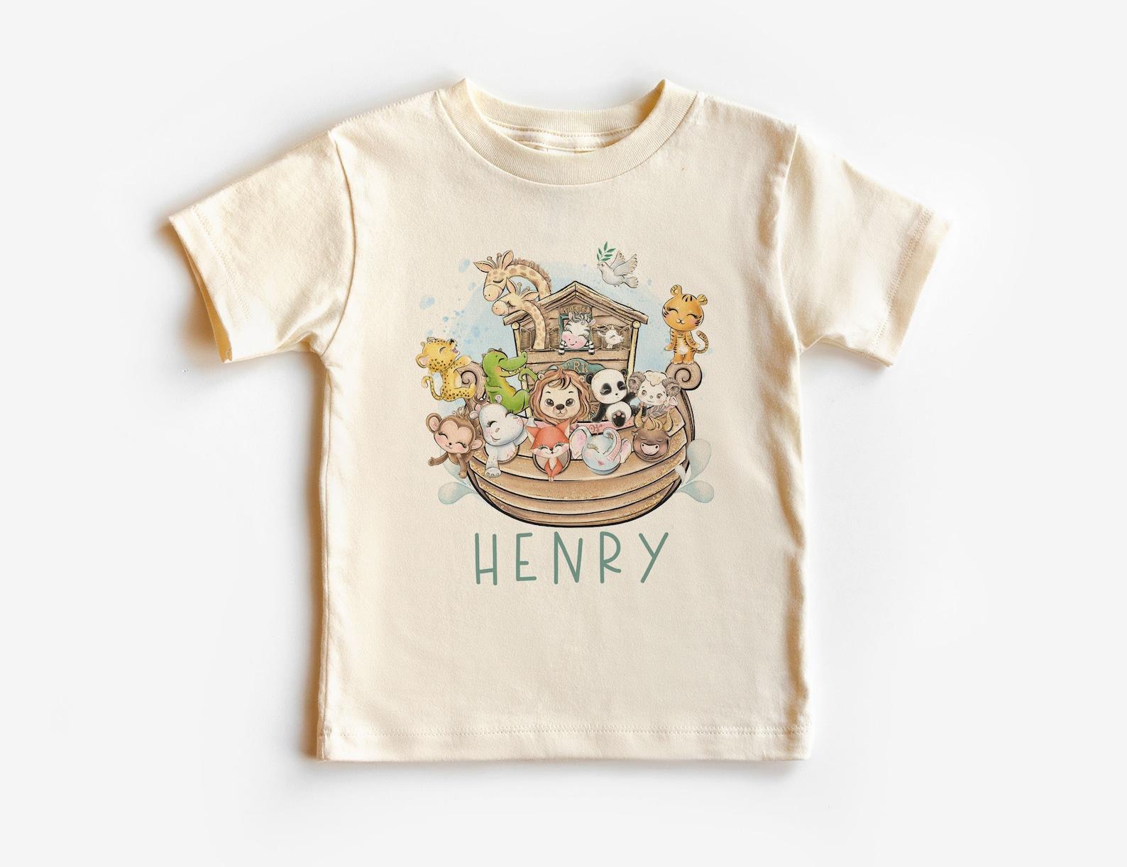 Personalized Noahs Ark Unisex Shirt - Custom Bible Character Kids Name Tee - Boy Unisex Youth Kids Clothing 120