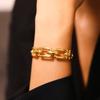 Chain Shape Open Bracelets Bangle For Women Copper 18k Gold Plated No Tarnish Women's Bracelet Cuff Bangles Luxury Woman Jewelry