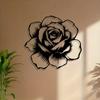 1pc Rose Metal Wall Art, Romantic Rose Sculpture Mural, Valentine Gift, Wedding Decor, Rustproof Wall Decor for Bedroom, Garden Fence