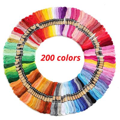 50/100/150/200 Stück Mehrfarbiges Stickgarn Kreuzstich Stickgarn Baumwolle Nähknäuel Knäuelset DIY Nähwerkzeug
