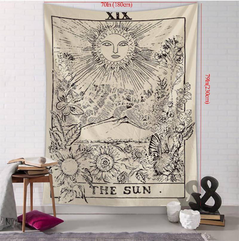 Tarot Cards Tapestry Home Decoration Wall Tapestry Livingroom Wall Hanging Tarot Sun And Moon Star Bedroom 100X70CM
