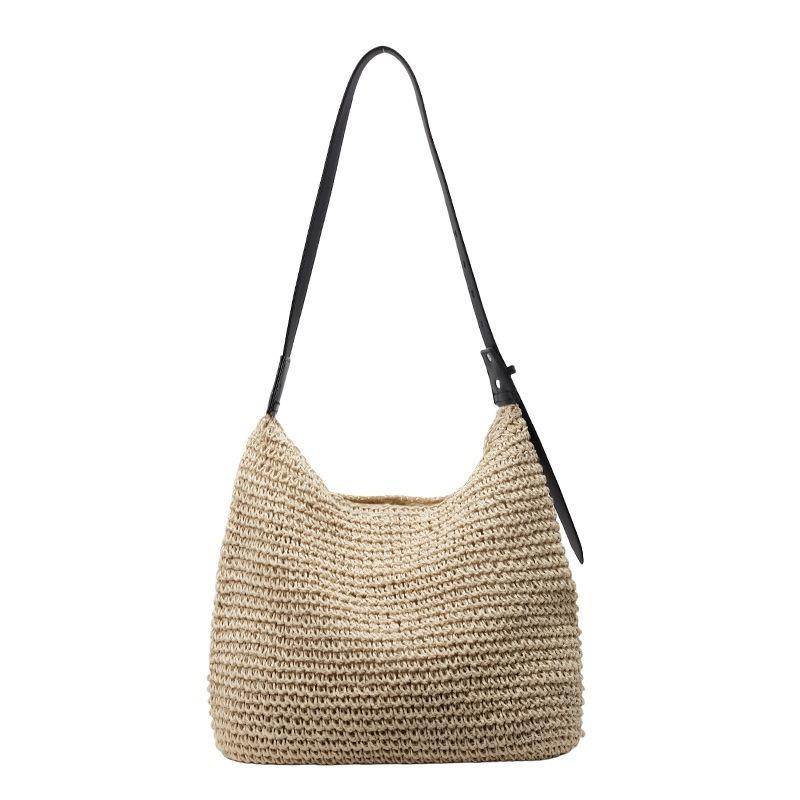 Straw hollow commuter large capacity shoulder armpit bag new bag women's seaside beach messenger bag