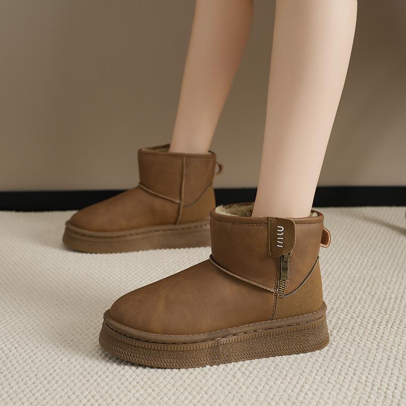 Fashion Women Boots 2024 New Winter Platform Shoes for Women Short Plush Warm Snow Boots Women Comfortable Fashion Flat Ankle Boots
