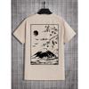 Tokyo Sakura Mount Fuji Business Card T Shirt Men Fashion Tee Clothing Cotton Summer Casual Tops Hip Hop Loose Cotton T-Shirt