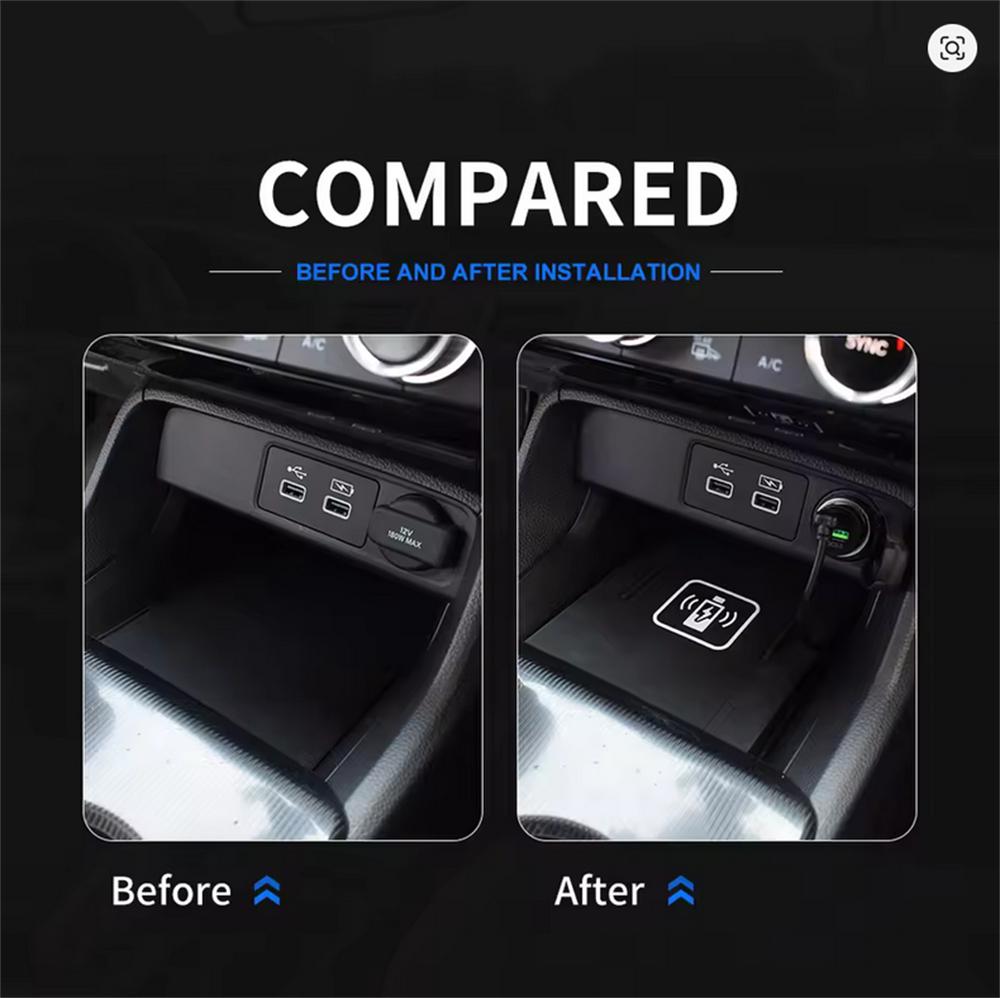 QI Wireless Car Phone Charger Charging PVC Pad For Honda Civic 11th 22-2023