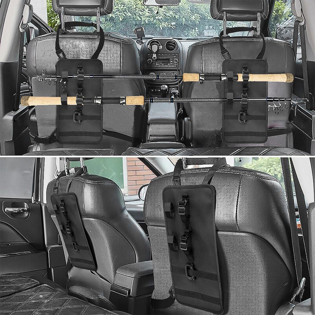 Fishing Rod Storage Rack Fishing Vehicle Rod Carrier Backseat Poles Holder Combined Fishing Rod Bracket Fixing Straps