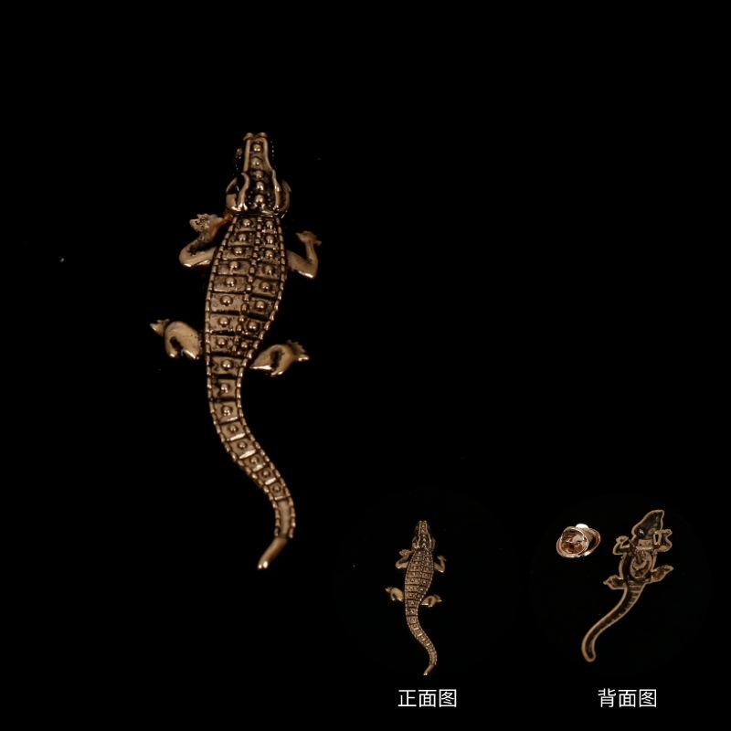 

Металлическая брошь в виде крокодила, ретро-серия, золотая серия, костюм, рубашка, пиджак, пальто, воротник, булавка, модная, продвинутая, чувственная, одежда, аксессуары, булавка, подарки золотой