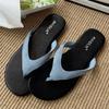Fashion Round Toe Clip Foot Women Flip Flops 2025 Summer Outside Comfortable Open Toe Flat Shoes Fashion Suppleness Non-slip Beach Shoes
