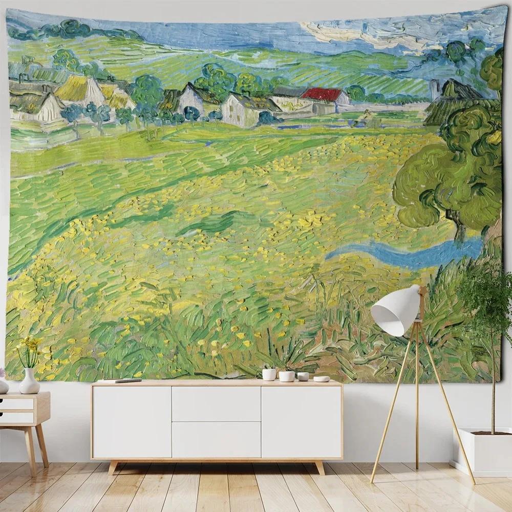 Natures Canvas Tapestry Lush Forest Vibrant Fields Unique Wall Art for Home Decor Living Room Art Lover Gift