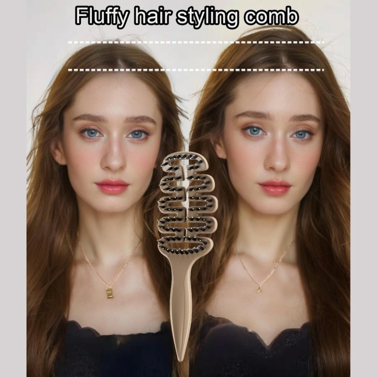 Boar Bristle Hair Brush Scalp Massager Anti-Static Hair Comb Detangling Styling Tool with Vent Design for Hair Volume and Care one size