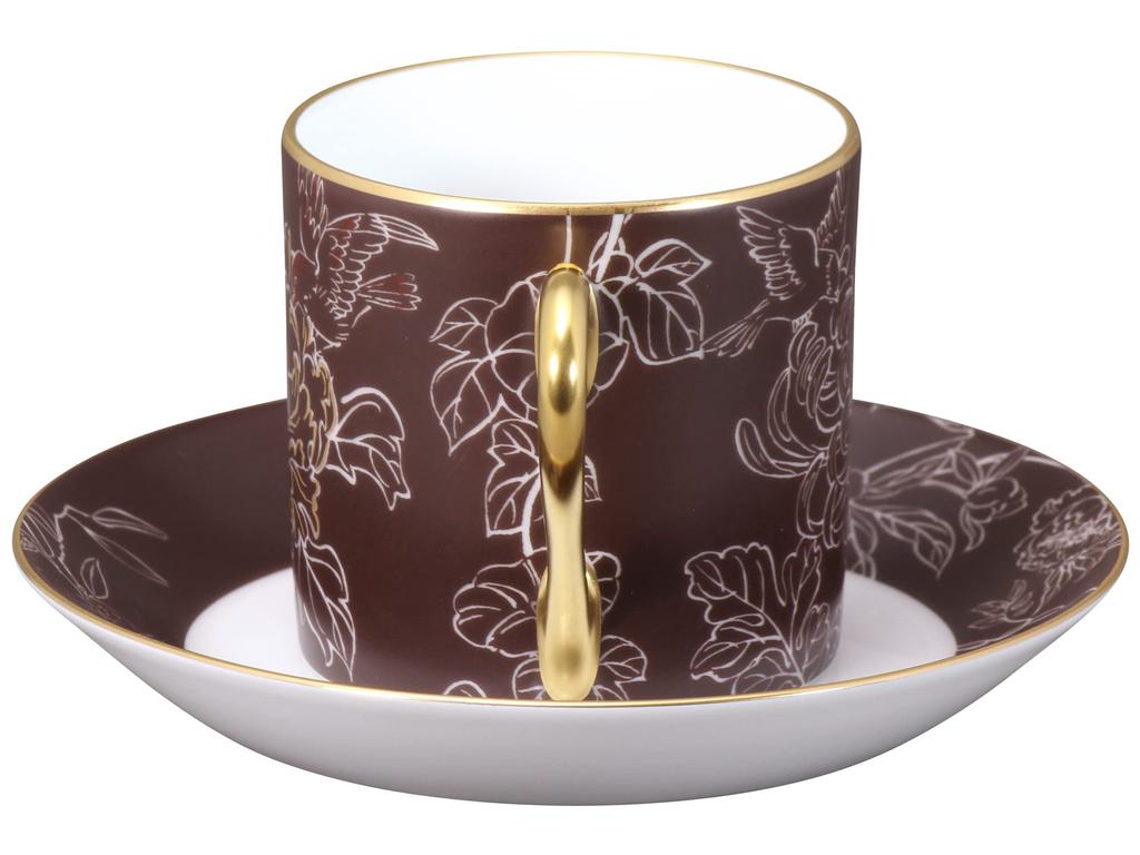 Okura Touen [Okura Touen x Chiso] Silent Garden Cup & Saucer, Coffee/Tea, Approx. 170cc, Made in Japan, 85C/C307