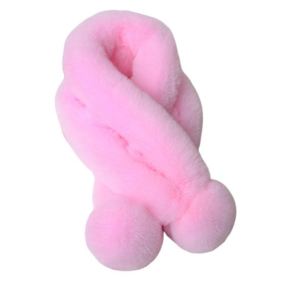 Thickened Wide Plush Ball Noble Thermal Female Autumn Scarf Winter Solid Faux Fur