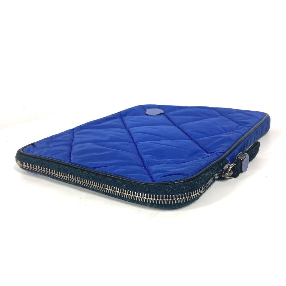 MONCLER logo tablet case Clutch bag Pouch Nylon blue/Black