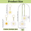 PH PandaHall Set Crochet Daisy Car Accessories Cotton Flower Keychain Rearview Mirror Charm Car Interior Decoration Bag Pendant Gift Set 4-Piece