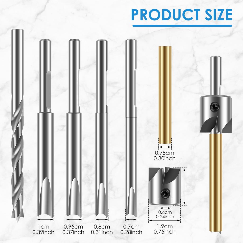 Pen Barrel Trimmer Wood Turning Kit High Speed Steel Pen Mill Trimmer Cutting Head Woodworking Mill Trimmer Cutter Set Tool