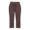Women's Summer Casual Drawstring Waist Loose Fit Pocketed Capri Pants Lightweight Breathable Fabric Comfortable Fit