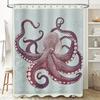 Octopus-themed Shower CurtainSoft Fabric with Waterproof Design for Bathroom Decoration Available in Multiple Sizes